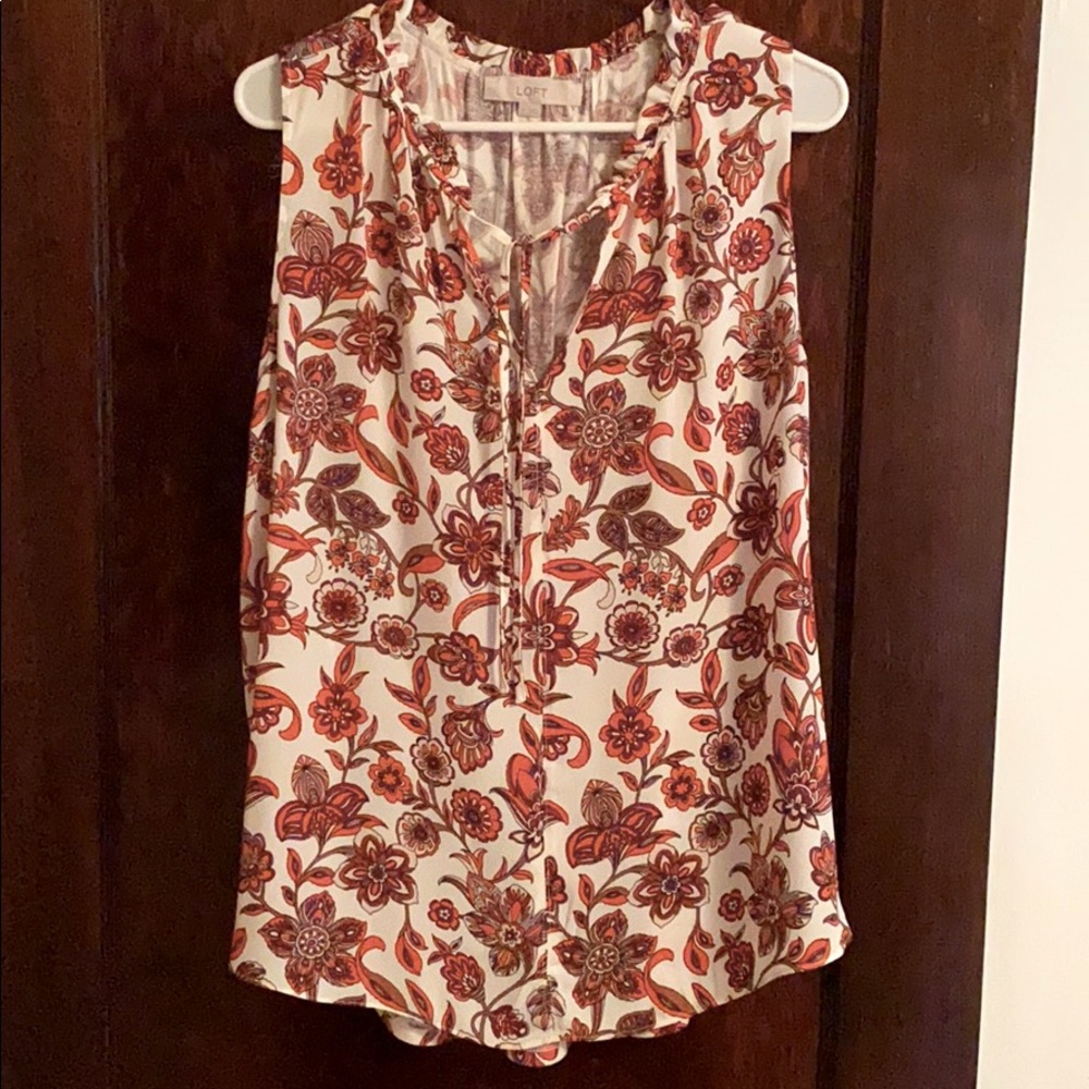 LOFT soft ruffle sleeve tank top